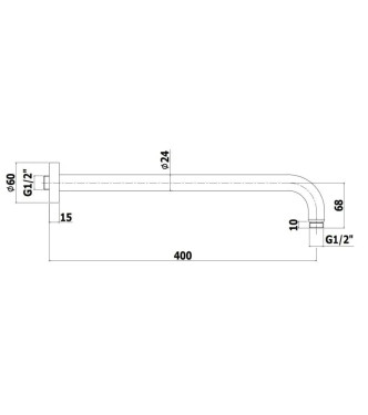 Braccio doccia lusso 40 cm cromato - Paffoni