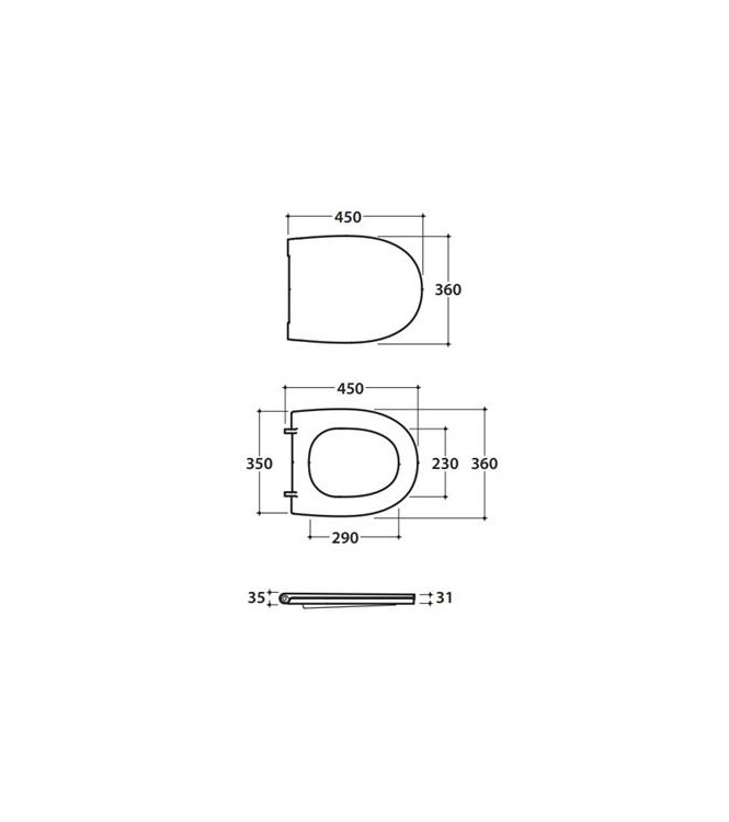 Sedile WC Globo 4ALL 54 - MATTONE, chiusura rallentata