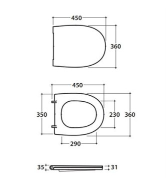 Sedile WC Globo 4ALL 54 - MATTONE, chiusura rallentata