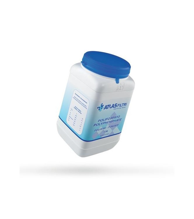 Polvere polifosfato BARATTOLO 1KG Atlas Filtri Poliphos RE8020002 – Ricarica da 1 kg anticalcare per dosatori impianti idrici