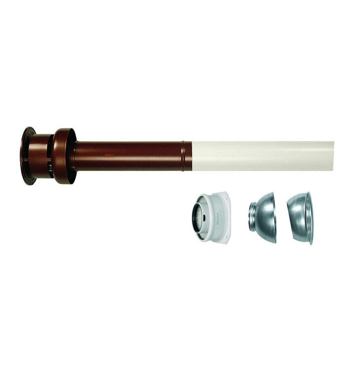 Kit verticale coassiale marrone Ø 60/100 (estensione max 14.4 m)