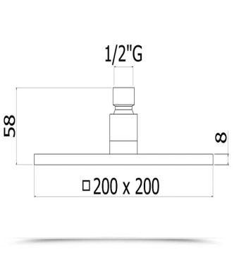 SOFFIONE QUADRATO ISPEZIONABILE 20 X 20 CM IN METALLO CROMATO -  SYNCRO DI PAFFONI - ZSOF075CR
