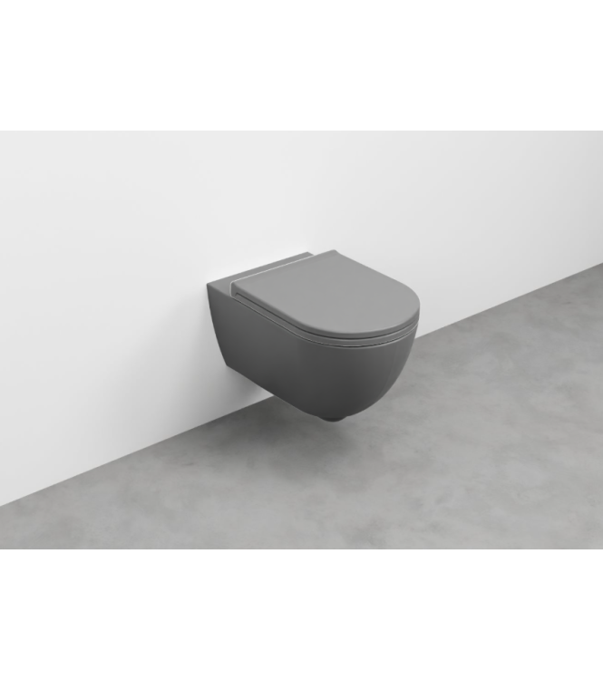 ENJOY WALL-HUNG TOILET WITHOUT FLUSH RIM + FASTENERS 54x35 CEMENT - EJVSKCM
