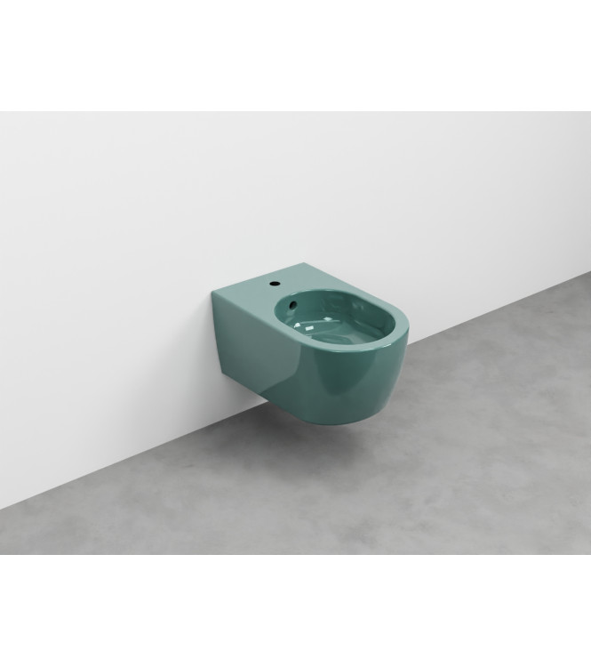 SMILE WALL-HUNG BIDET 1F WITH 34x53 FASTENERS EMERALD - SMBSNWSM
