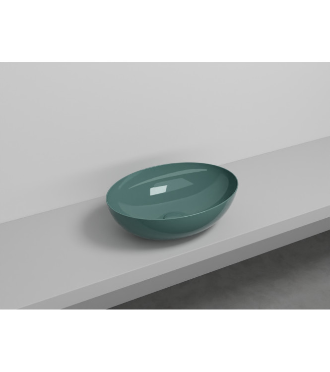 ECO SMALL BACINELLA OVALE 58x42 H.16,5 SMERALDO - BAECO58SM CERAMICA CIELO