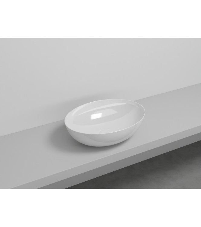 ECO SMALL BACINELLA OVALE 58x42xH.16,5 BIANCO LUCIDO BAECO58 CERAMICA CIELO