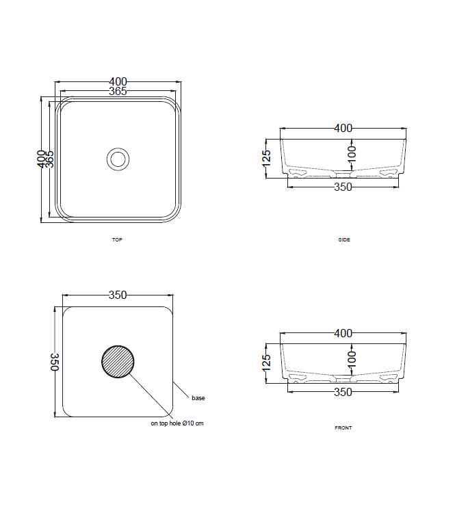 SHUI COMFORT LAVABO 40x40 CEMENTO - SHCOLAQ40CM CERAMICA CIELO
