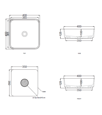 SHUI COMFORT LAVABO 40x40 CEMENTO - SHCOLAQ40CM CERAMICA CIELO