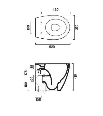 ITALY FLOORSTANDING WC 52x37 W/F TRAP - 0712520001