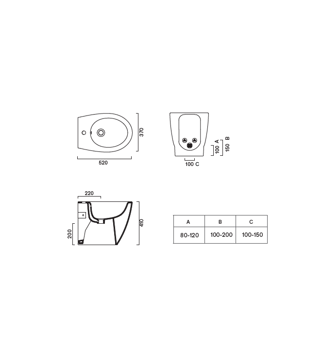 ITALY FLOORSTANDING BIDET 52x37 - 0719521001