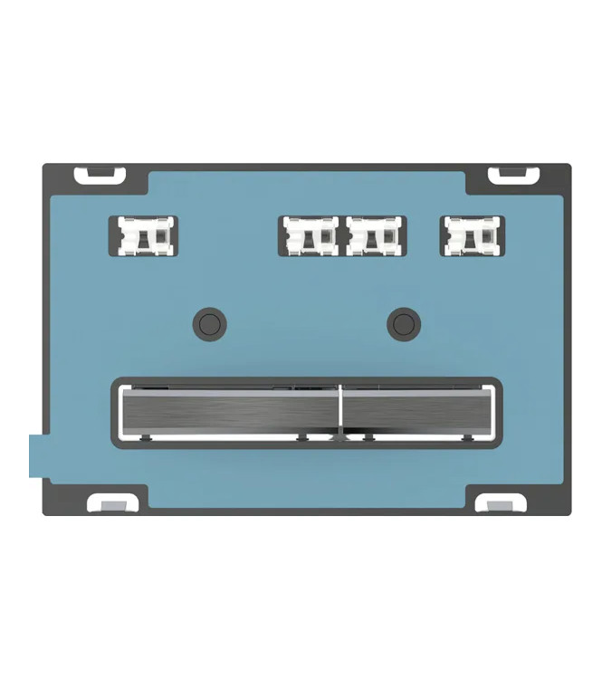 COMANGO SIGMA 50 GEBERIT PLATE WITH CHROME BLACK BUTTONS, CUSTOMIZABLE PLATE - 115.671.00.2