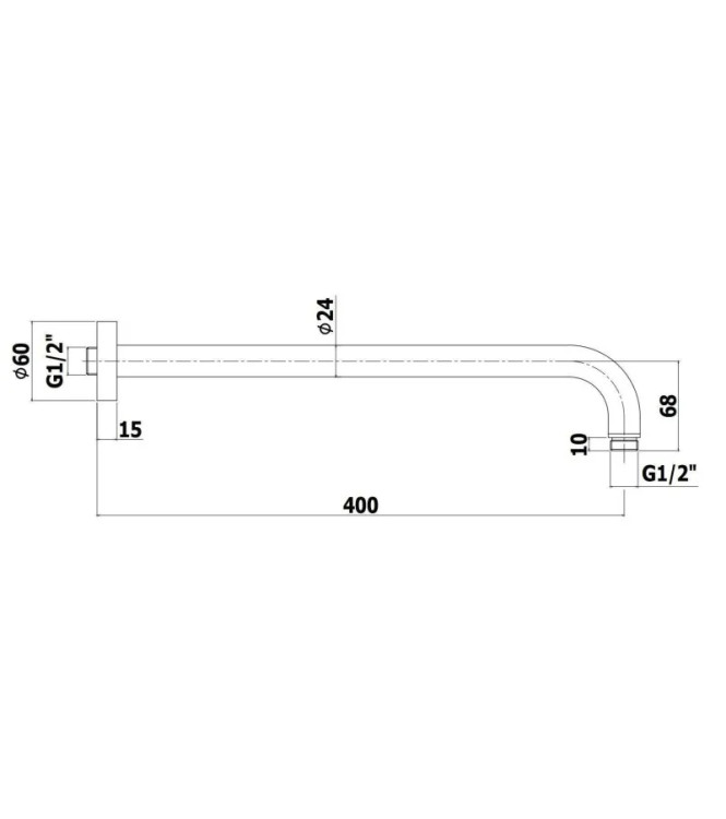 BRACCIO DOCCIA LUSSO 40 CM CROMATO -  PAFFONI - ZSOF034CR