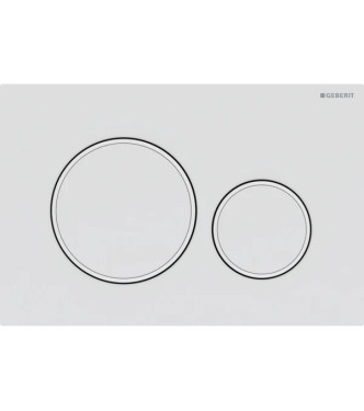 SIGMA 20 ROUND GEBERIT CONTROL PLATE AND BUTTONS IN MATT WHITE, GLOSSY WHITE RINGS - 115.882.01.1