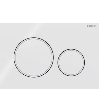 SIGMA 20 ROUND GEBERIT CONTROL PLATE, GLOSSY WHITE PLATE AND BUTTONS, MATT WHITE RINGS - 115.882.11.1
