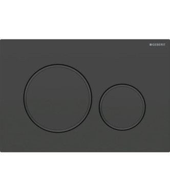 CONTROL PLATE SIGMA 20 ROUND GEBERIT PLATE AND BUTTONS MATT BLACK, RINGS GLOSSY BLACK - 115.882.16.1