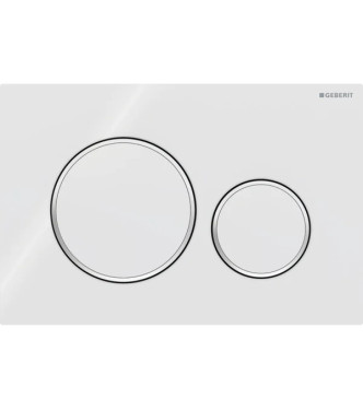 PLACCA DI COMANDO SIGMA 20 ROUND GEBERIT PLACCA E TASTI BIANCO LUCIDO, ANELLI CROMO LUCIDO - 115.882.KJ.1