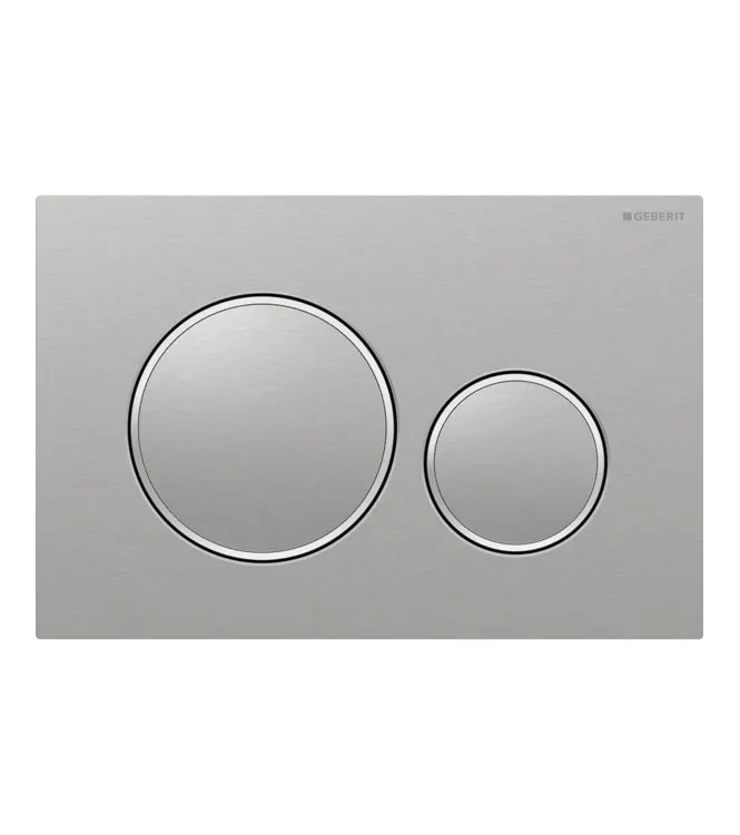 CONTROL PLATE SIGMA 20 ROUND GEBERIT PLATE AND BUTTONS, BRUSHED, POLISHED RINGS - 115.882.SN.1