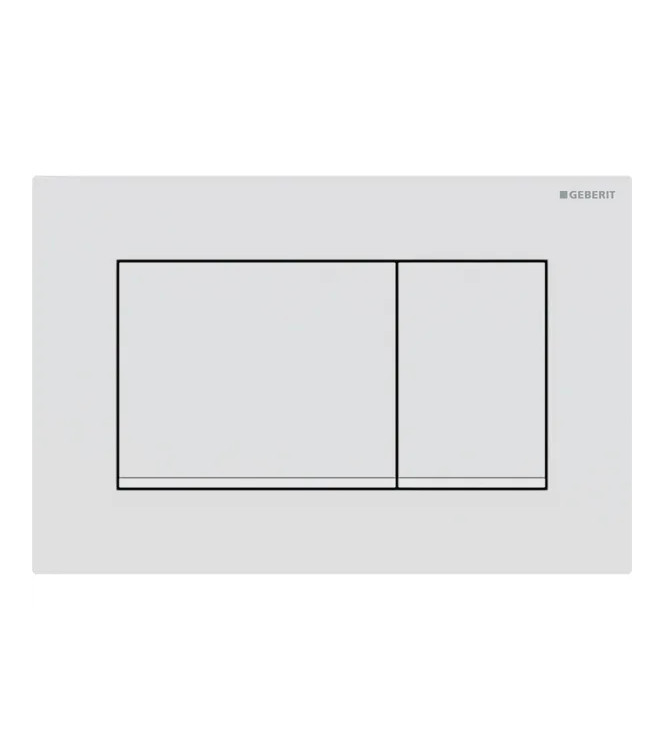 CONTROL PLATE SIGMA 20 SQUARE GEBERIT PLATE AND BUTTONS IN MATT WHITE, RINGS IN POLISHED WHITE - 115.883.01.1