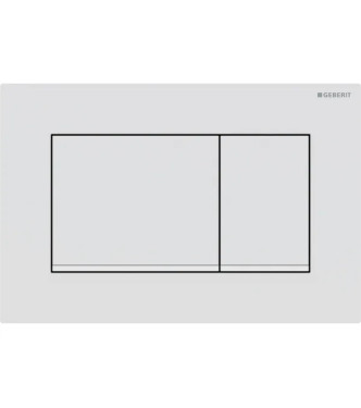 CONTROL PLATE SIGMA 20 SQUARE GEBERIT PLATE AND BUTTONS IN MATT WHITE, RINGS IN POLISHED WHITE - 115.883.01.1