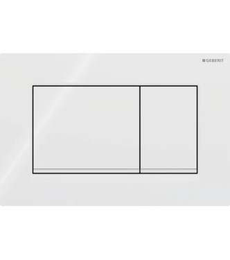 CONTROL PLATE SIGMA 20 SQUARE GEBERIT PLATE AND BUTTONS IN POLISHED WHITE, MATT WHITE RINGS - 115.883.11.1