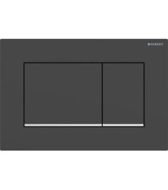 PLACCA DI COMANDO SIGMA 20 SQUARE GEBERIT PLACCA E TASTI NERO OPACO, ANELLI CROMO LUCIDO - 115.883.14.1