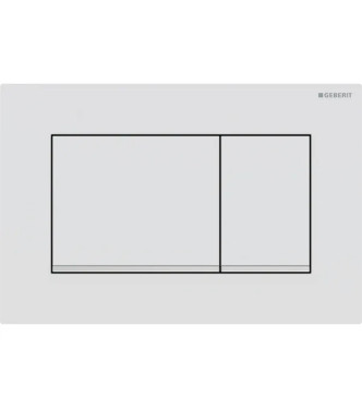 CONTROL PLATE SIGMA 20 SQUARE GEBERIT PLATE AND BUTTONS IN MATT WHITE, POLISHED CHROME RINGS - 115.883.JT.1