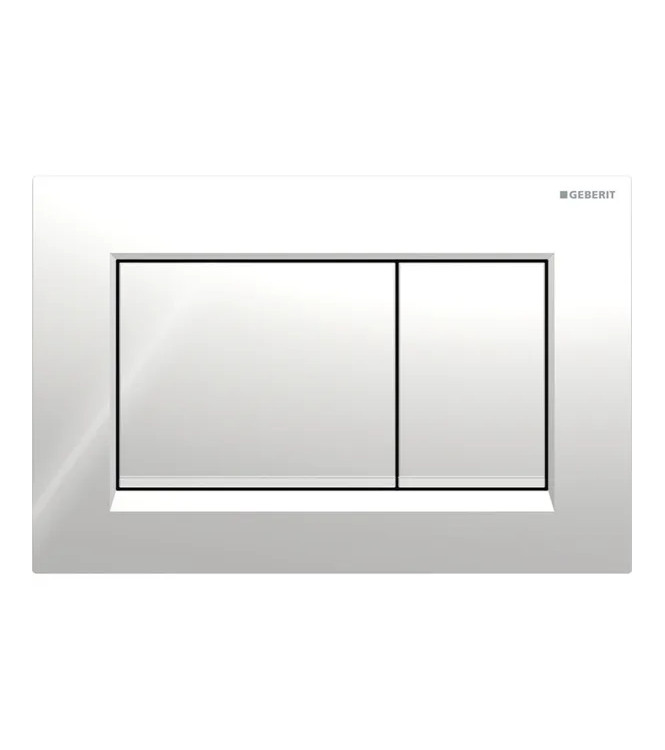CONTROL PLATE SIGMA 20 SQUARE GEBERIT PLATE AND BUTTONS IN POLISHED CHROME, SATIN CHROME RINGS - 115.883.KH.1
