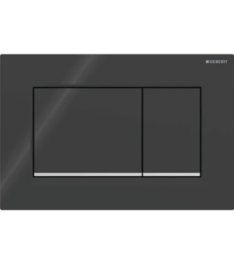 CONTROL PLATE SIGMA 20 SQUARE GEBERIT PLATE AND BUTTONS IN BLACK, POLISHED CHROME RINGS - 115.883.KM.1
