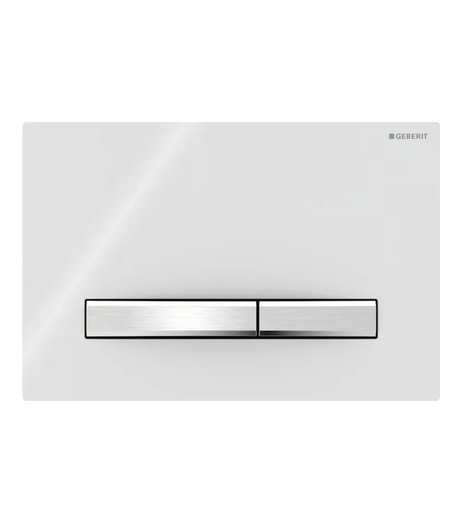 SIGMA 50 GEBERIT CHROME BUTTONS, WHITE PLATE - 115.788.11.2