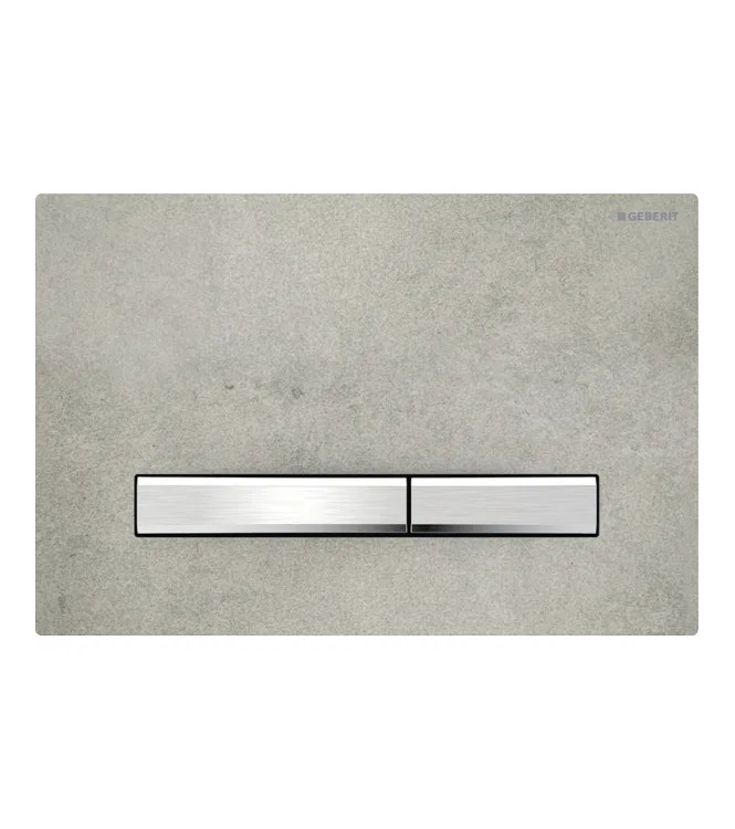 CONTROL PLATE SIGMA 50 GEBERIT PLATE WITH CHROME BUTTONS, CONCRETE-EFFECT PLATE - 115.788.JV.2
