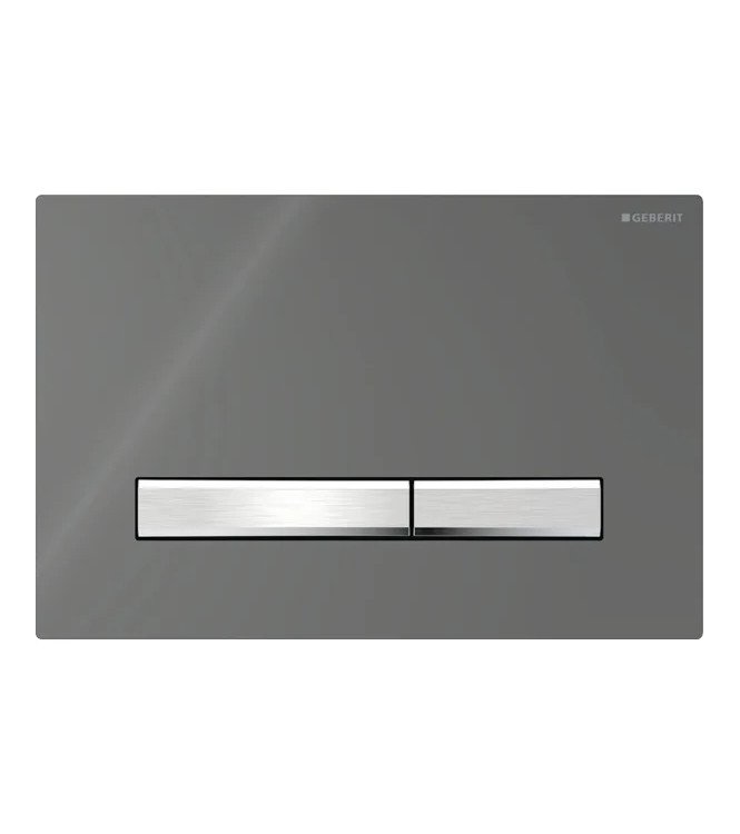 CONTROL PLATE SIGMA 50 GEBERIT PLATE WITH CHROME BUTTONS, SMOKED MIRROR GLASS PLATE - 115.788.SD.2