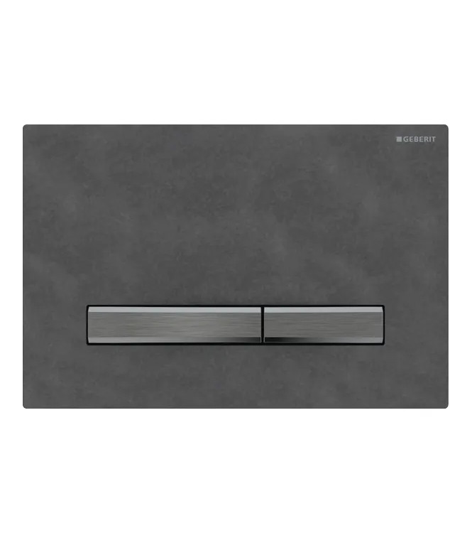 CONTROL PLATE SIGMA 50 GEBERIT PLATE WITH CHROME BLACK BUTTONS, SLATE PLATE - 115.671.JM.2