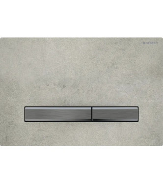 CONTROL PLATE SIGMA 50 GEBERIT PLATE WITH CHROME BLACK BUTTONS, CONCRETE-EFFECT PLATE - 115.671.JV.2