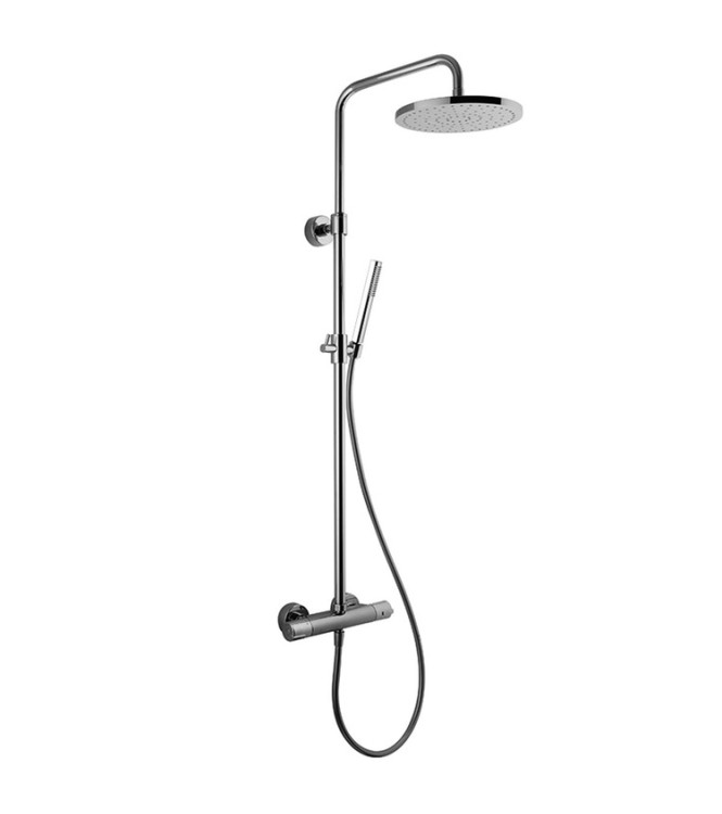 COLONNA DOCCIA TONDA TELESCOPICA CON MISCELATORE TERMOSTATICO E SOFFIONE ABS FINITURA CROMO - FIMA F4885/RP253CR