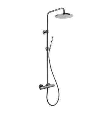 COLONNA DOCCIA TONDA TELESCOPICA CON MISCELATORE TERMOSTATICO E SOFFIONE ABS FINITURA CROMO - FIMA F4885/RP253CR