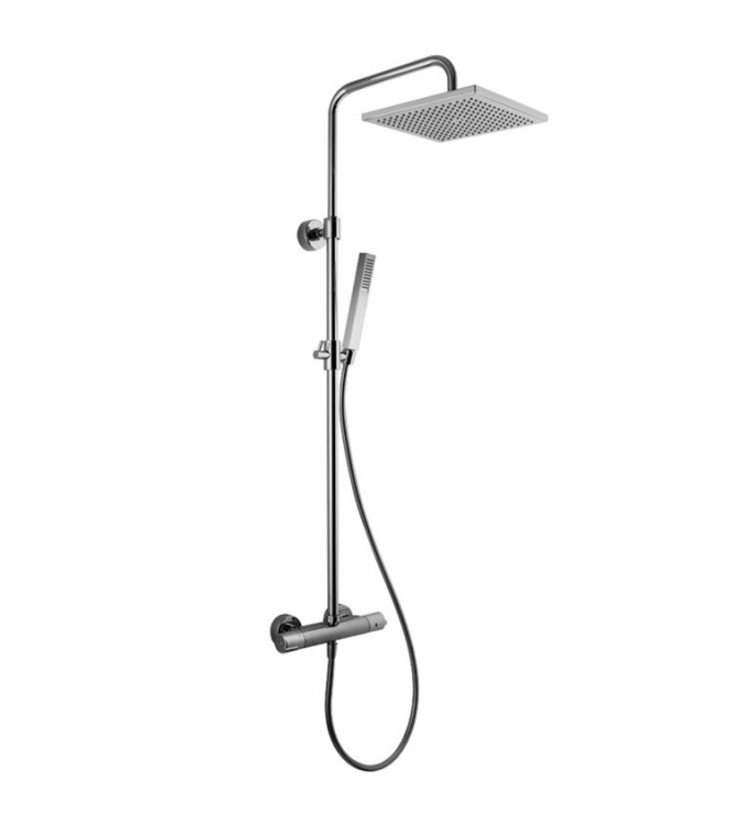 SQUARE TELESCOPIC SHOWER COLUMN WITH THERMOSTATIC MIXER AND ABS SHOWER HEAD  CHROME FINISH - FIMA F4885/QP255CR
