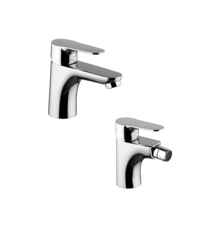 SET RUBINETTERIA LAVABO + BIDET FIMA SERIE 22 FINITURA CROMO LUCIDO
