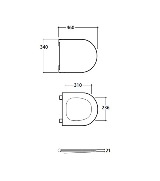 GLOBO MODE 53 MATT WHITE TOILET SEAT, SLOW CLOSE - ME020BO