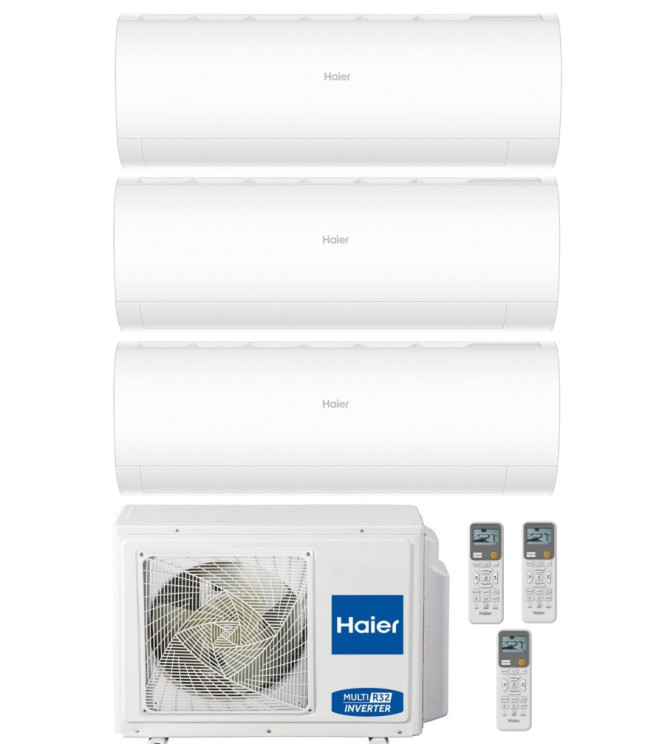 CONDIZIONATORE HAIER SERIE PEARL 7000+7000+9000 BTU TRIAL SPLIT INVERTER  A+++/A++ - 3U55S2SR5FA