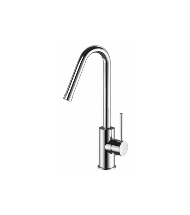 PAFFONI LIGHT SINGLE-LEVER BASIN MIXER WITH 1.1/4" DRAIN, 20 CHROME SWIVEL SPOUT - LIG977CR