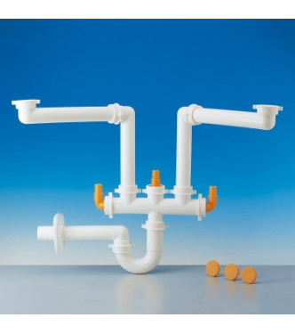 LIRA SIFONE SPAZIO 2 LAVELLO DOPPIO 1"1/2 - 9.1275.09