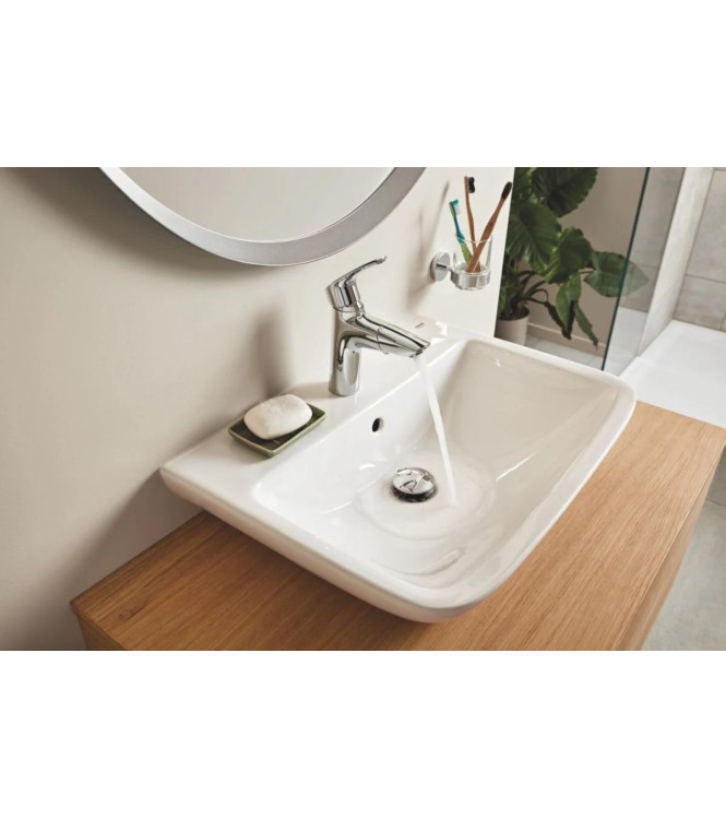 GROHE EUROSMART SINGLE-LEVER BASIN MIXER, SIZE M, WITHOUT POP-UP WASHER, WITH CLIC CLAC AND ECOJOY, CHROME - 23976003