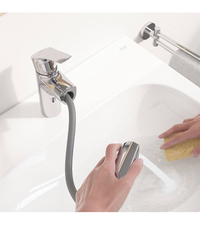 GROHE EUROSMART SINGLE-LEVER BASIN MIXER, SIZE M, WITHOUT POP-UP WASHER, WITH CLIC CLAC AND ECOJOY, CHROME - 23976003