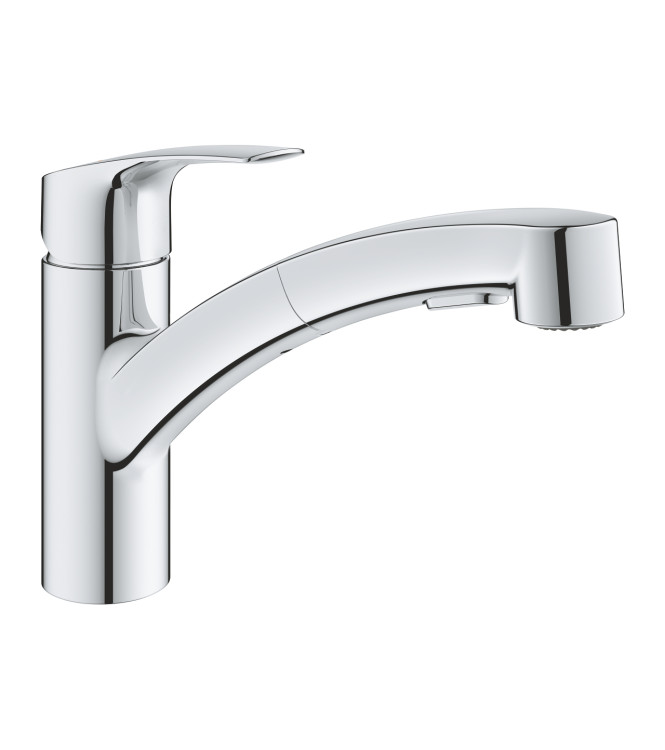 GROHE EUROSMART LOW SPOUT SINK MIXER WITH PULL-OUT SPRAY CHROME - 30305001