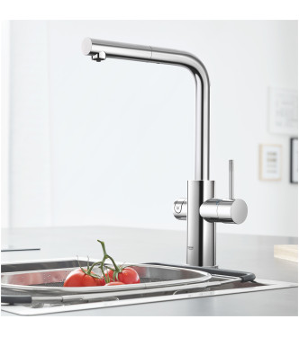 GROHE BLUE HOME 31539000 SINK MIXER WITH FILTER SYSTEM, L CHROME SPOUT