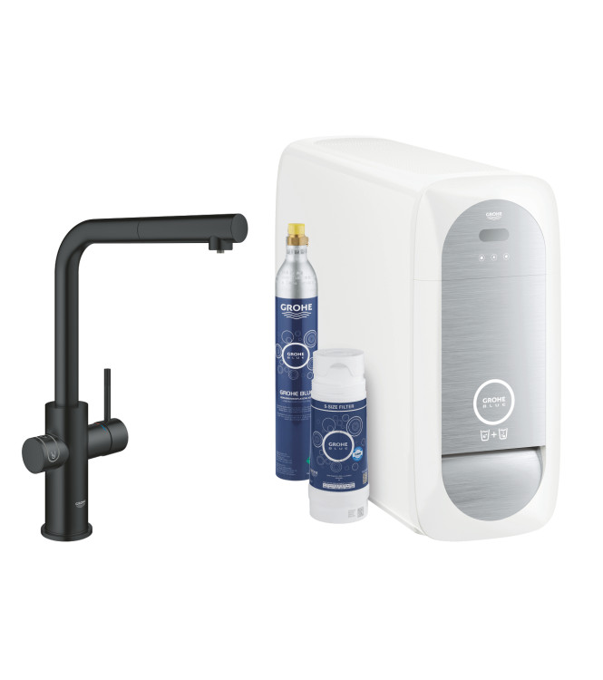 GROHE BLUE HOME 31539KS0 MISCELATORE LAVELLO CON SISTEMA FILTRANTE BOCCA L NERO