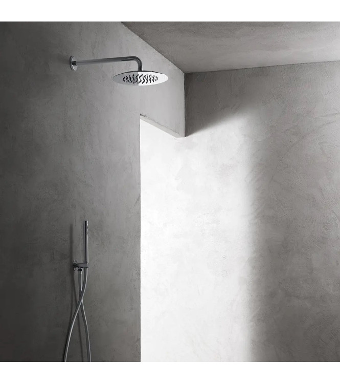 SHOWER KIT WITH 250 MM BRUSHED STEEL SHOWER HEAD - AQUAELITE KT015A03Q
