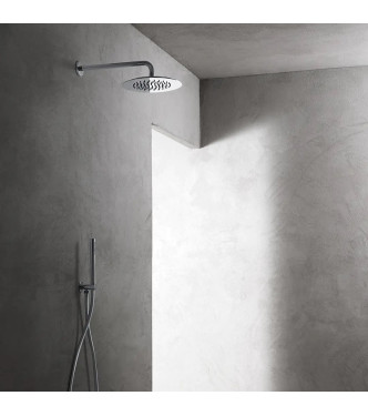 SHOWER KIT WITH 250 MM BRUSHED STEEL SHOWER HEAD - AQUAELITE KT015A03Q