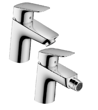 SET RUBINETTERIA LAVABO + BIDET HANSGROHE LOGIS FINITURA CROMO LUCIDO