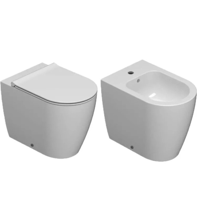 SET SANITARI A TERRA CERAMICA GLOBO SERIE MODE BIANCO LUCIDO ME001BI + ME009BI + ME020BI